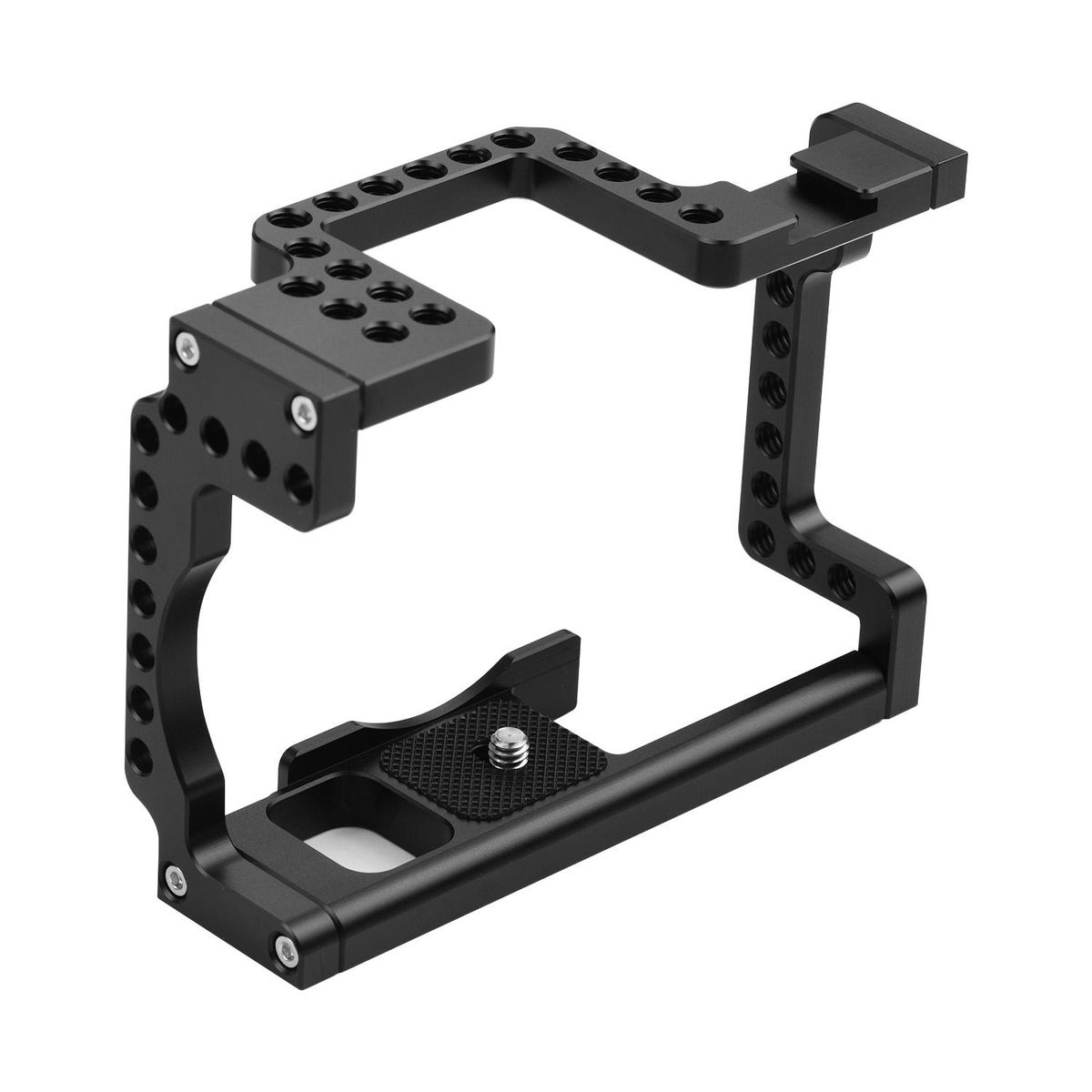 Andoer Camera Cage Rig Aluminum Alloy with Cold Shoe 1/4 Thread Compatible with Canon M50 Mirrorless Camera