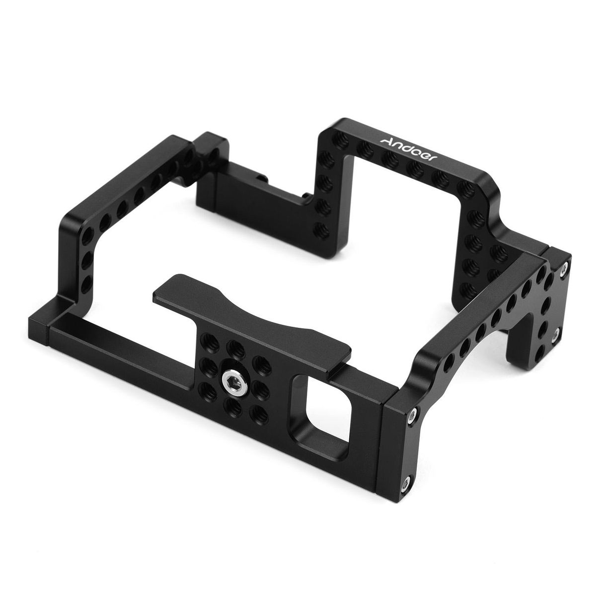 Andoer Camera Cage Rig Aluminum Alloy with Cold Shoe 1/4 Thread Compatible with Canon M50 Mirrorless Camera