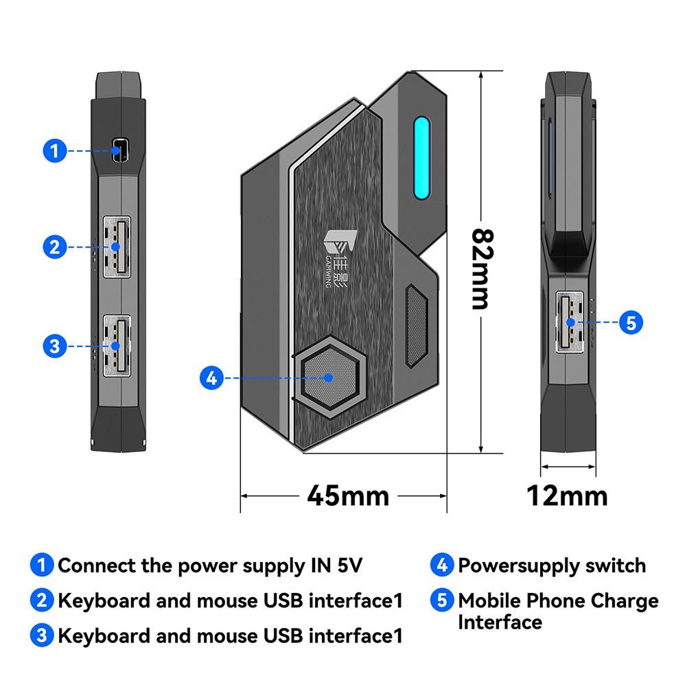 Mobile Controller Gaming Keyboard Mouse Converter Pubg