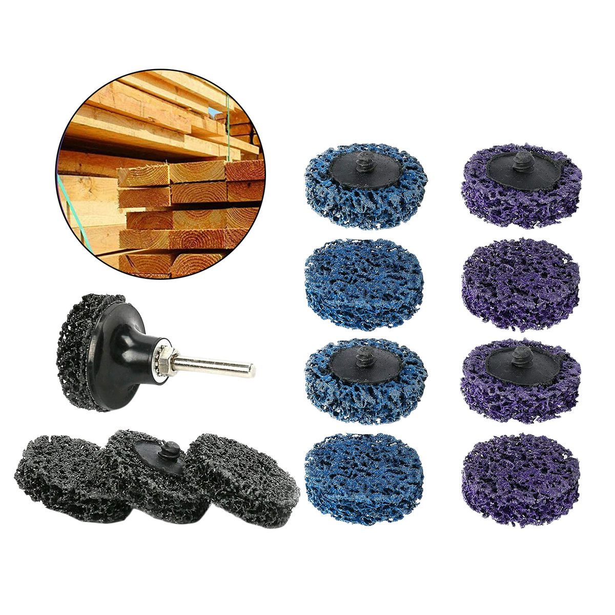 12 Pcs 2inch Strip Disc Quick   Grinding Polishing Rust Removal