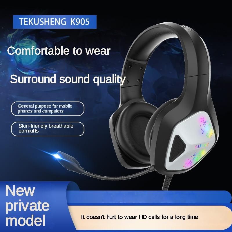 Wired Gaming Headset with Microphone and RGB, Black