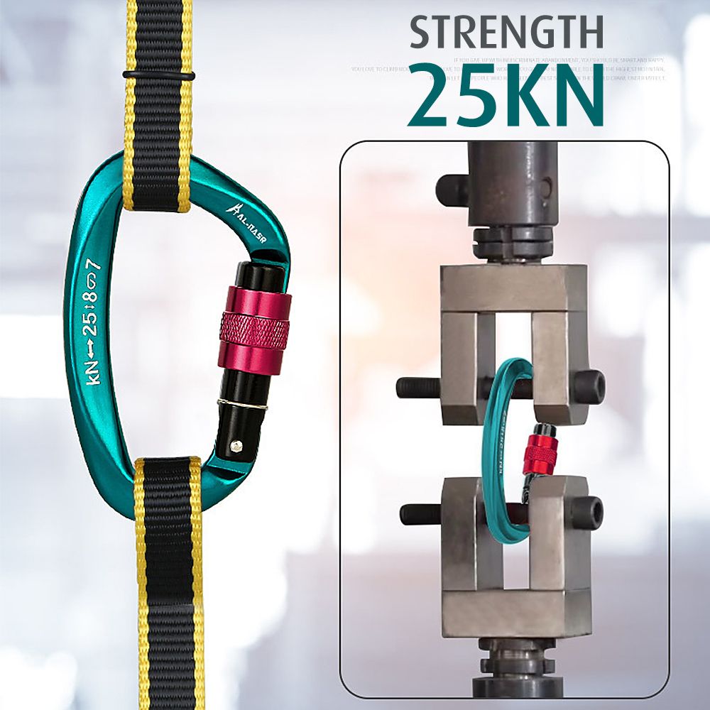 25KN Professional Climbing Carabiner Screw Locking Gate
