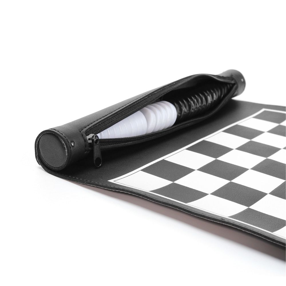 2-In-1 Chess Checkers Roll Up Chess Game Adults Kids Chess