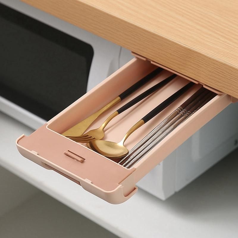 Under Table Self-Adhesive Under-Drawer Sundries Storage