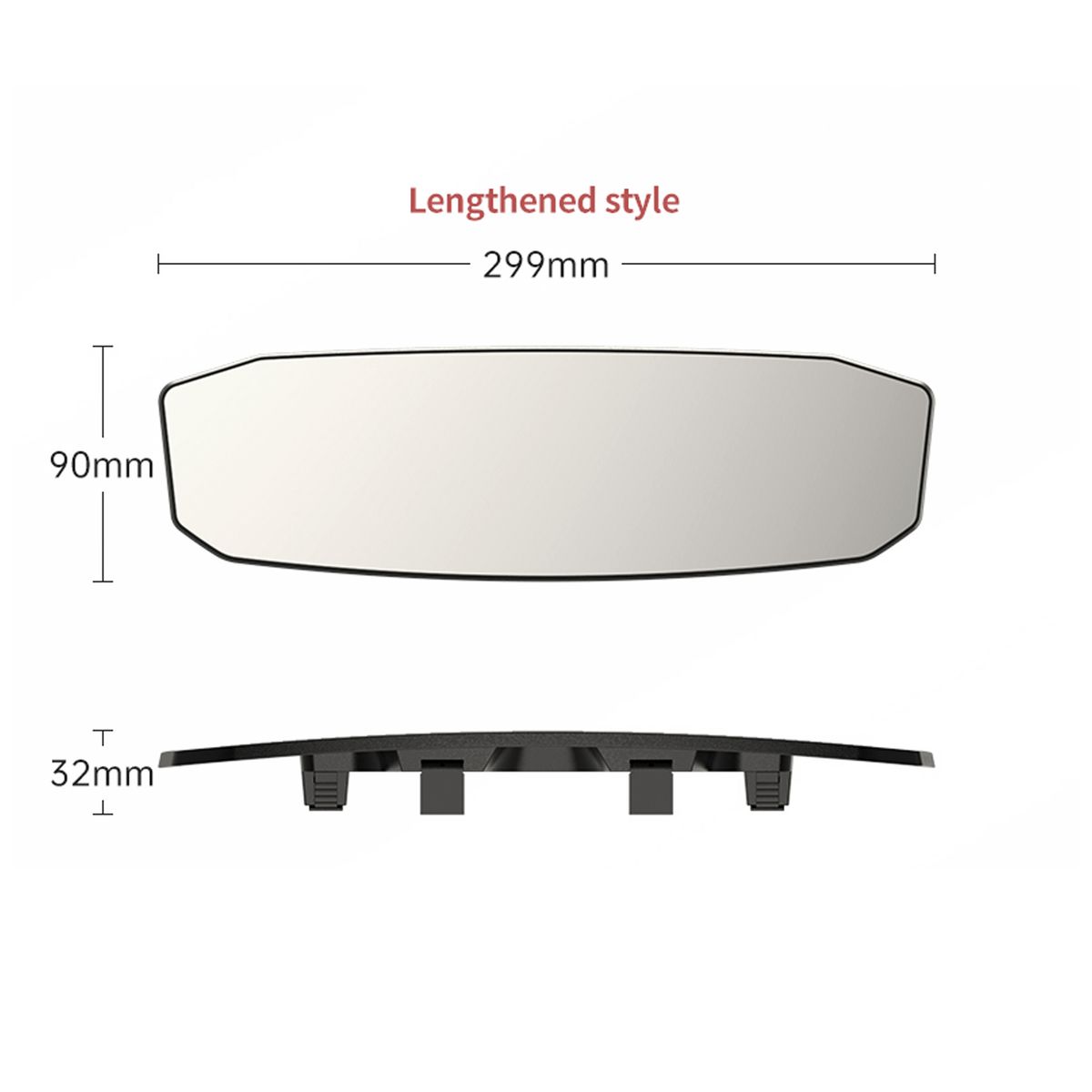Rear View Mirror Wide Angle Mirror Clip On Curved Convex