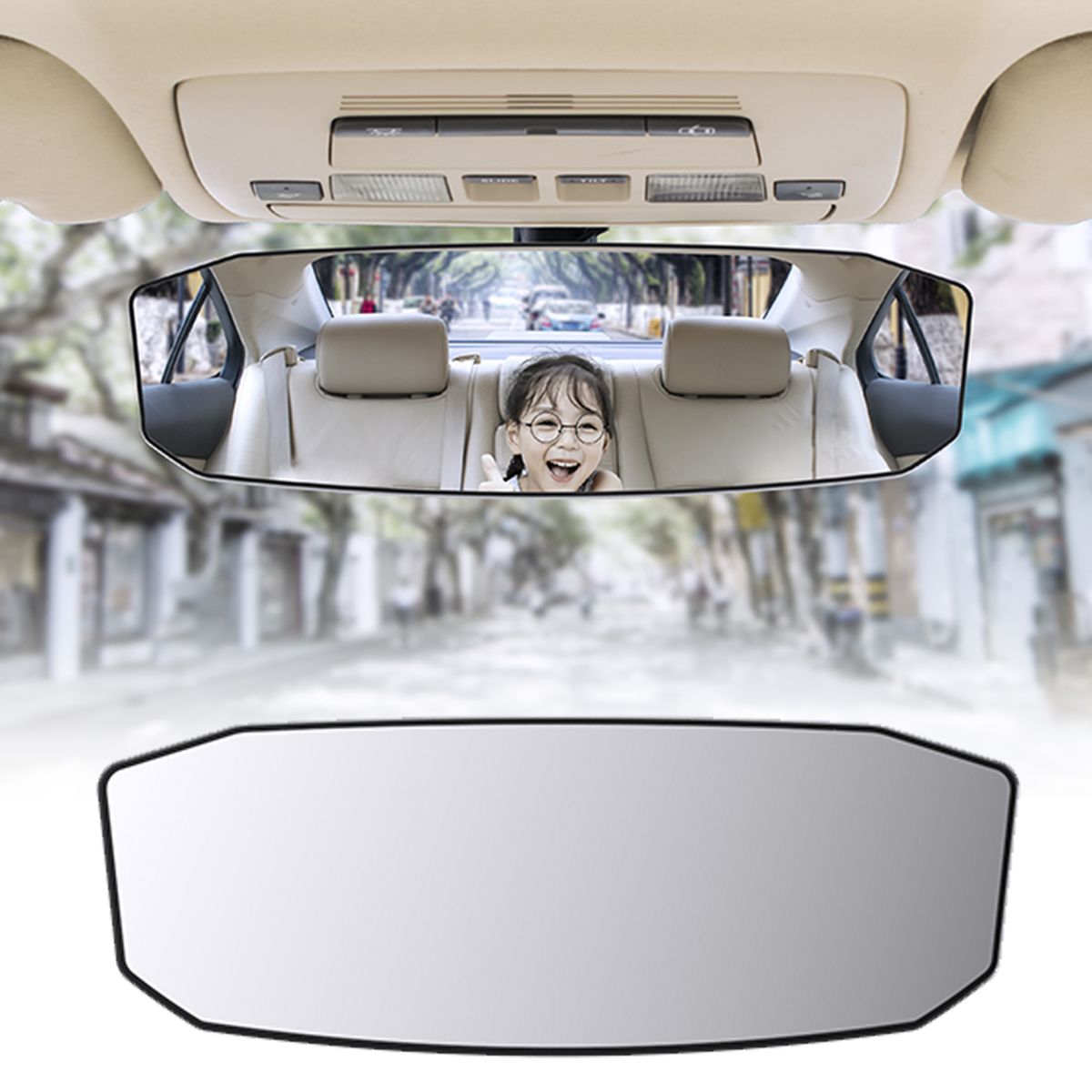 Rear View Mirror Wide Angle Mirror Clip On Curved Convex