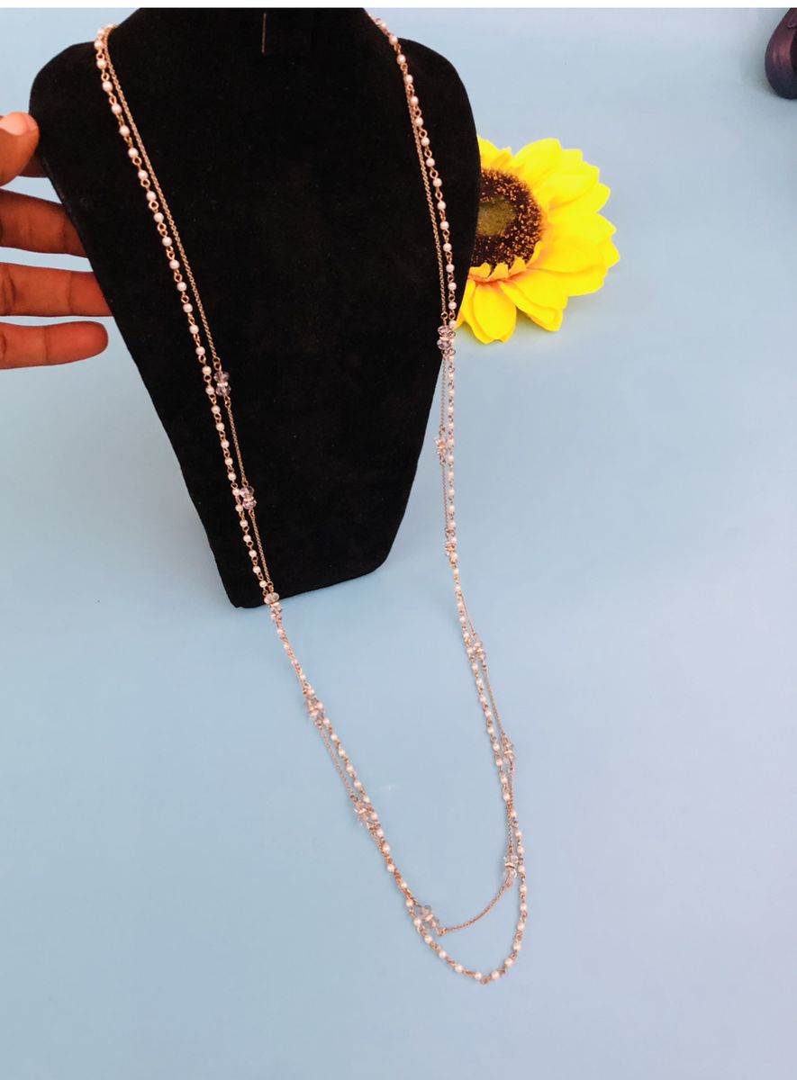 Long Pearl  Double Layer Necklace