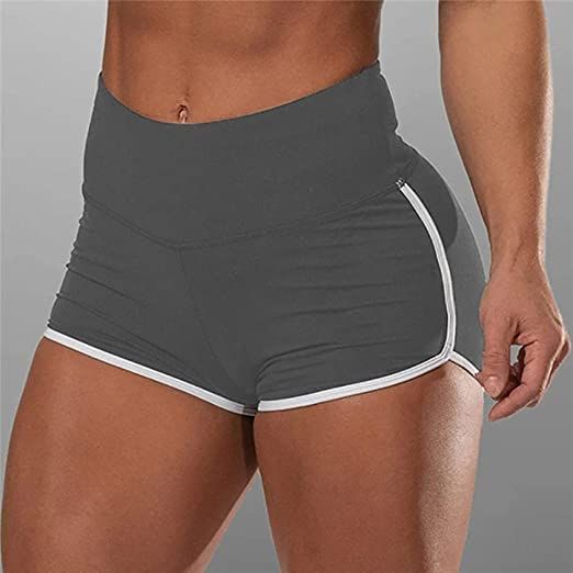 Women Gym High Waist Elastic Workout Short Stretch Yoga Grey