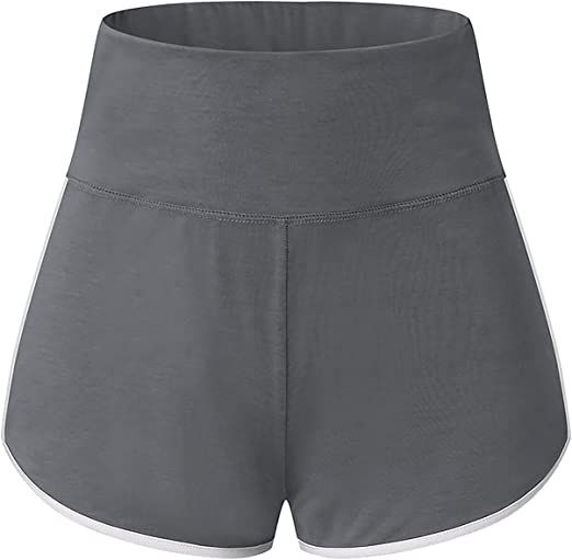 Women Gym High Waist Elastic Workout Short Stretch Yoga Grey