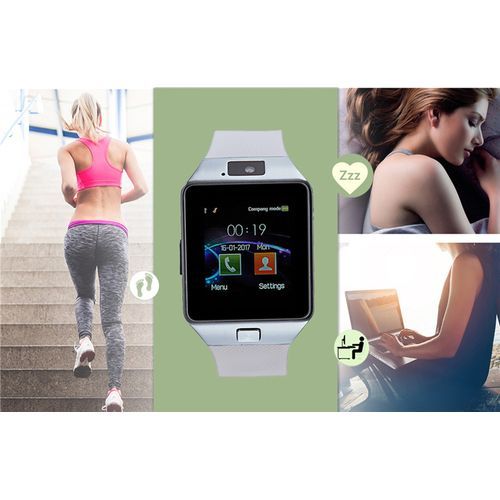Digital Touch Screen Smart Watch DZ09 Q18 Bracelet Camera Bluetooth WristWatch SIM Card Smartwatch Ios Android Phones Support(#black)