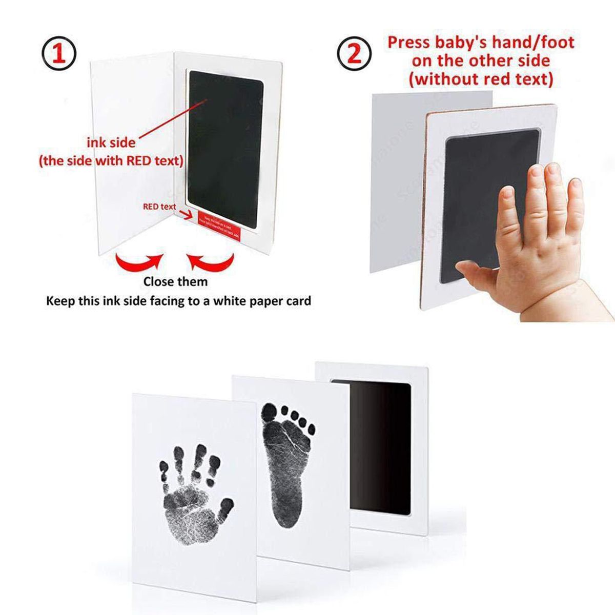 Baby Inkless Footprint Handprint Kit Clean Touch Ink Pads