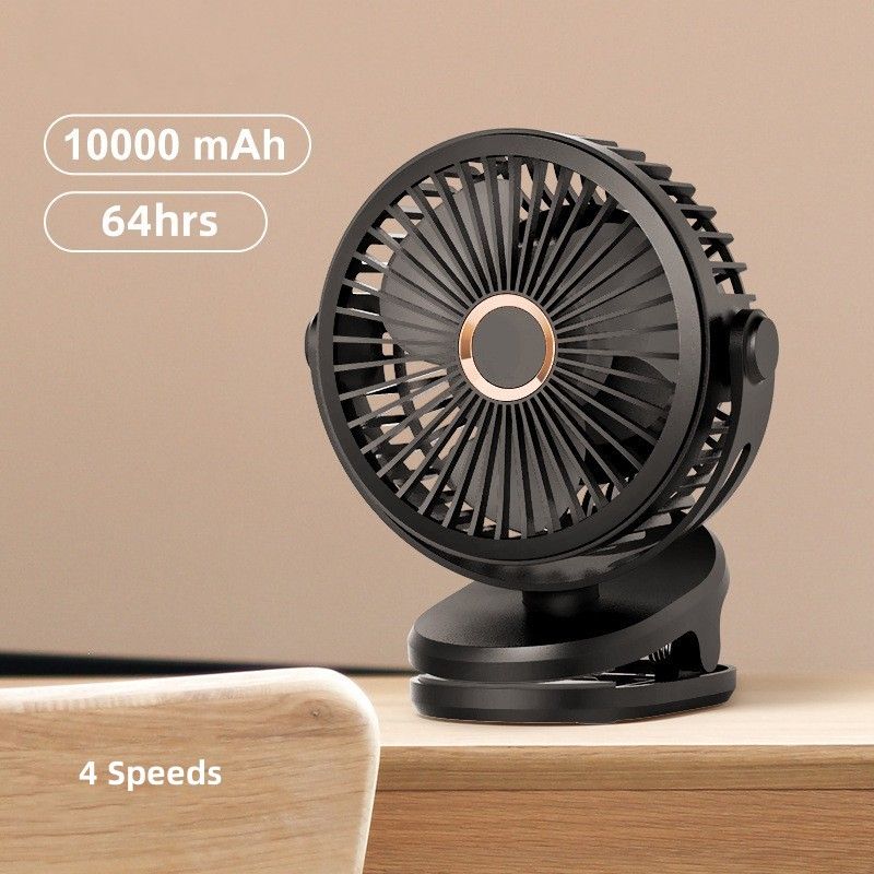 Long Time Work Fan Chargeable Clipped Fan 360° Rotation
