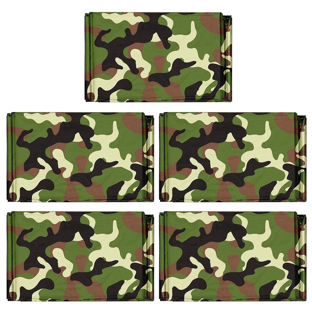 Pack of 5 Emergency Blankets Heat Retention Body Warmer Rescue Blanket for Outdoor Camping Traveling Survival
