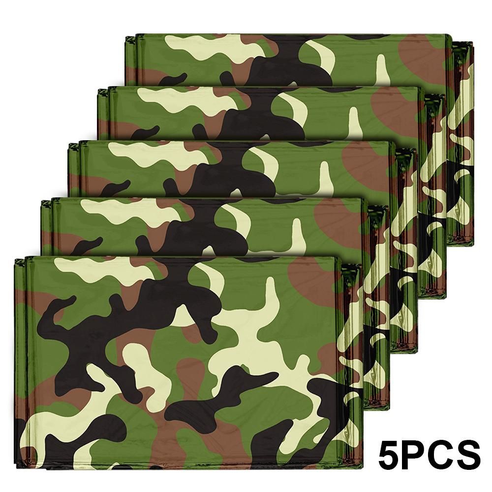 Pack of 5 Emergency Blankets Heat Retention Body Warmer Rescue Blanket for Outdoor Camping Traveling Survival