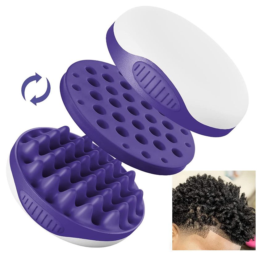 Silicone Curling Sponge,hair Brush, Removable On Both Sides-purple