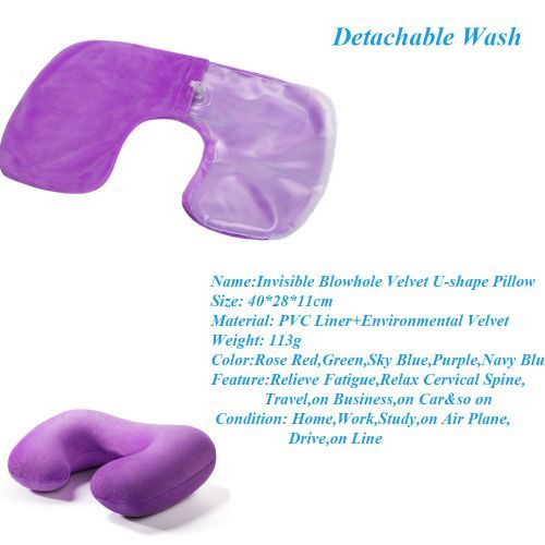 Washable U Shaped Travel Pillow Portable Velvet Neck Cushion