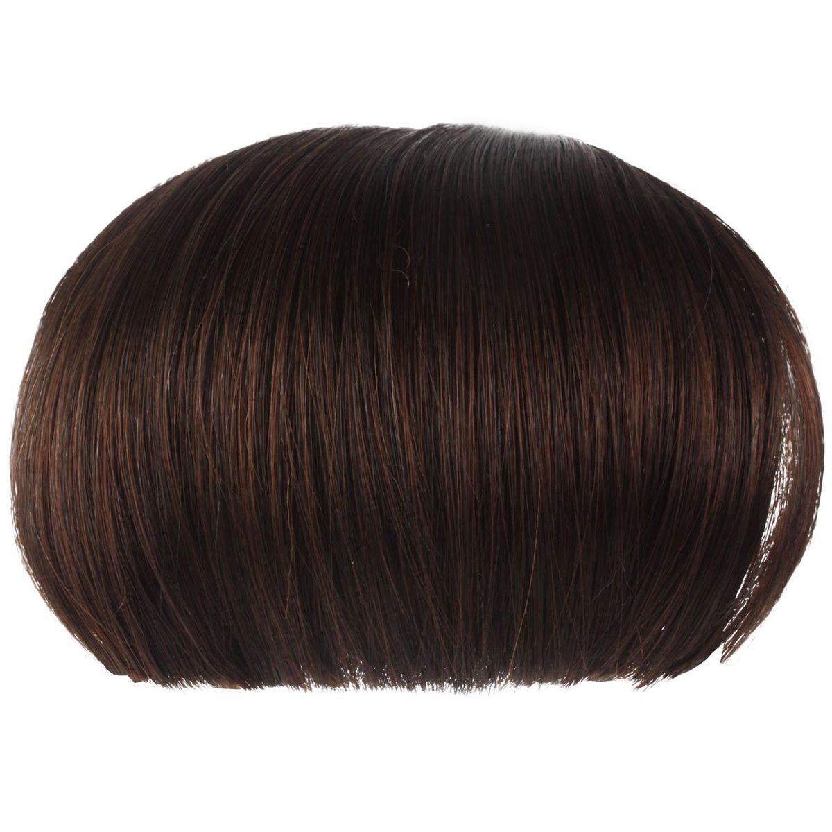 Straight Bangs Smooth Extensions Fringe Wig (Dark