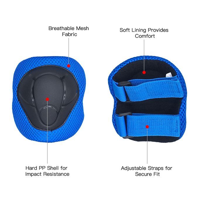 Kids Knee Pads Set 6 In 1 Protective Gear Kit Knee Elbow
