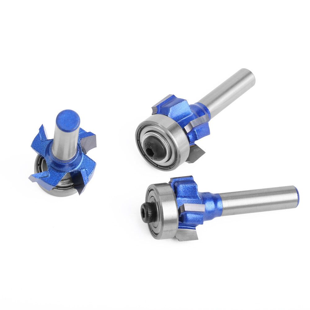 LAVIE 8mm Shank High Quality 4 Flutes Router Bit Set