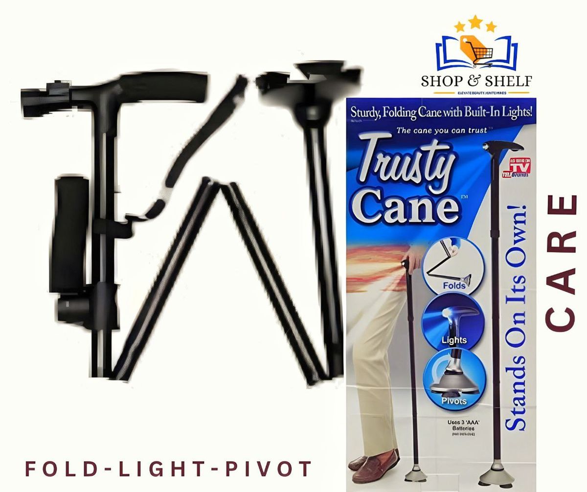 Trusty Cane: Sturdy Folding Cane With Built-in Lights