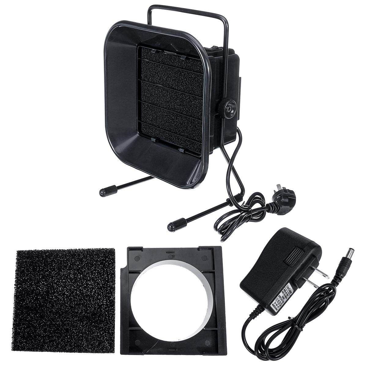 Protable Exhaust Filter Extractor LED+Long Hose Hobby Airbrush Paint Spray Booth 50W Fan, Back Cover, Filter Cotton