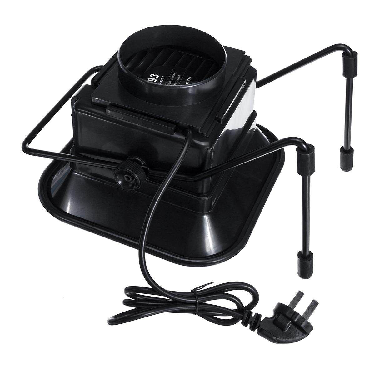 Protable Exhaust Filter Extractor LED+Long Hose Hobby Airbrush Paint Spray Booth 50W Fan, Back Cover, Filter Cotton