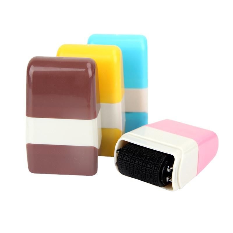 Identity Protection Roll Stamps for Theft Protection Wide Rolling Security Seals for Address Blockers Brown