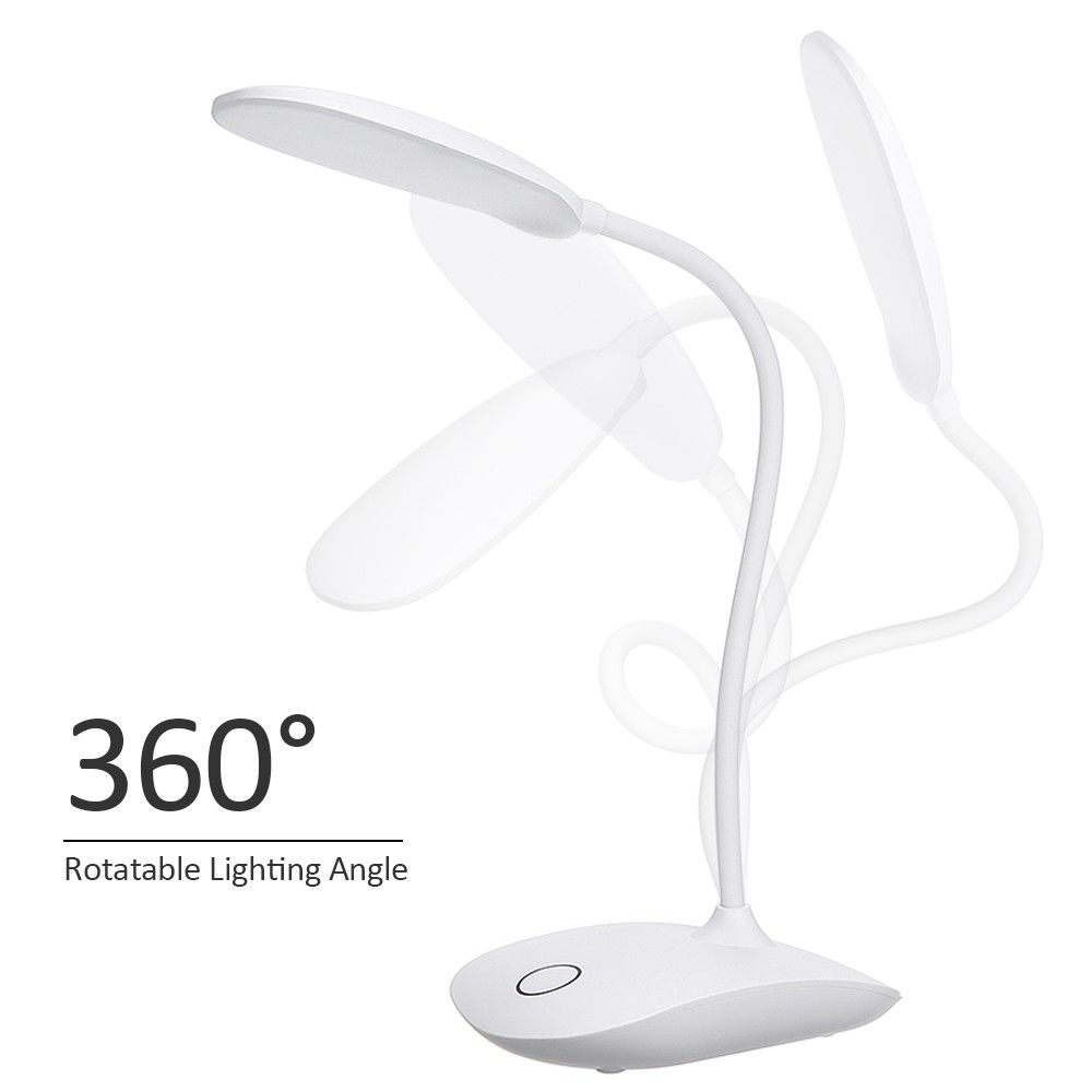 USB Rechargeable 360° Rotating LEDs Desk Lamp 3 Level