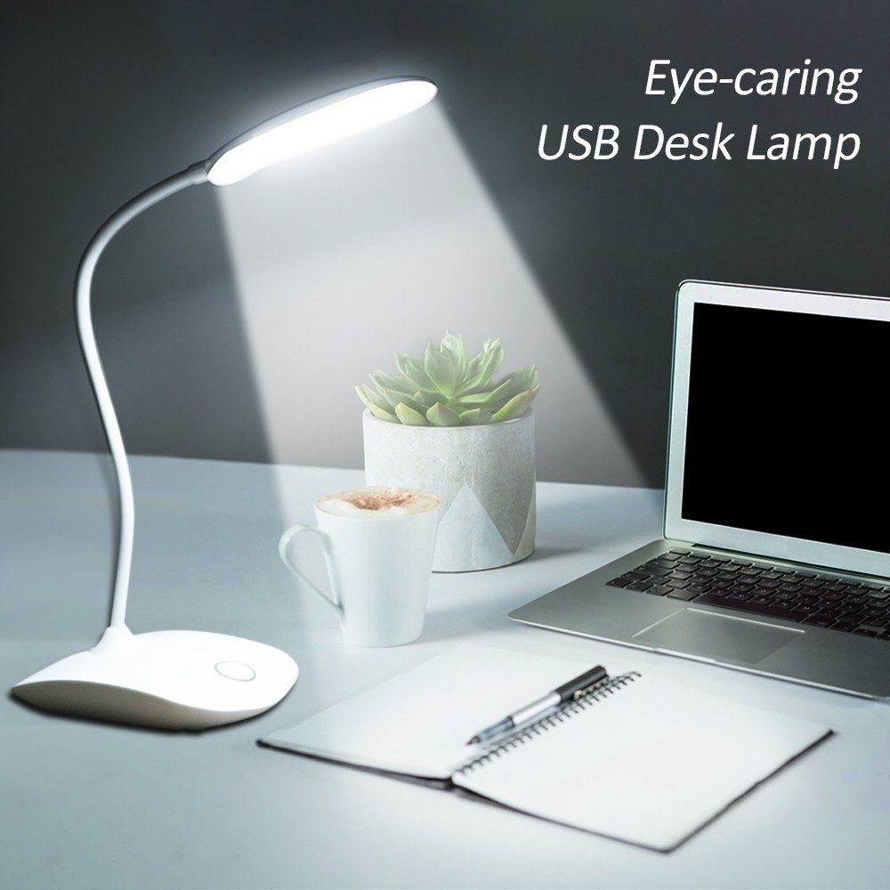 USB Rechargeable 360° Rotating LEDs Desk Lamp 3 Level
