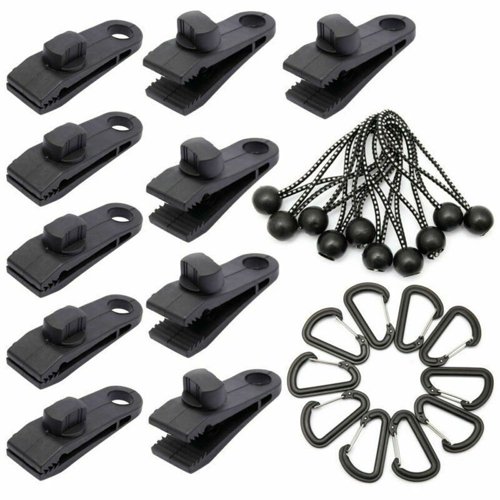 30pcs Outdoor Tarp Clips Heavy Duty Lock Grip Tent Fasteners