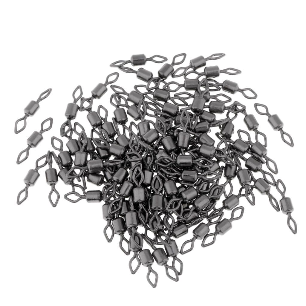 100 Pcs Fishing Rolling Swivel Solid  Connector Fishing