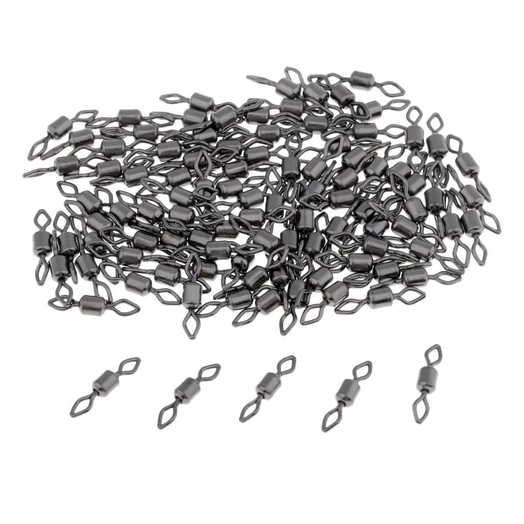 100 Pcs Fishing Rolling Swivel Solid  Connector Fishing