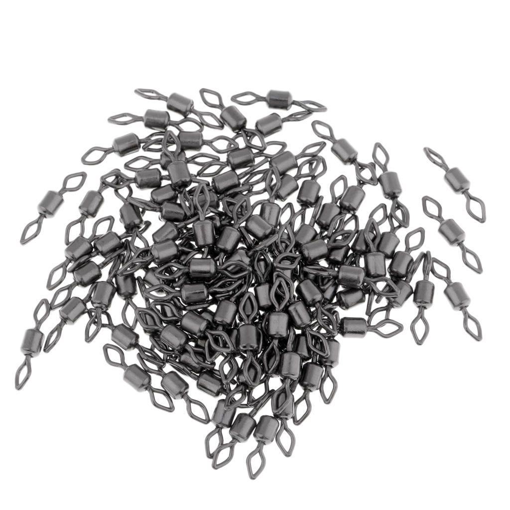 100 Pcs Fishing Rolling Swivel Solid  Connector Fishing