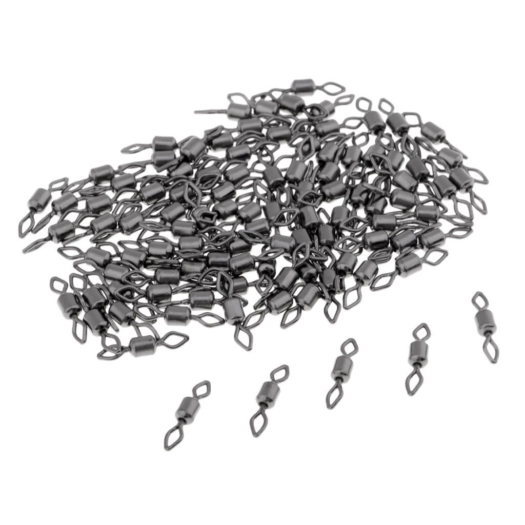 100 Pcs Fishing Rolling Swivel Solid  Connector Fishing