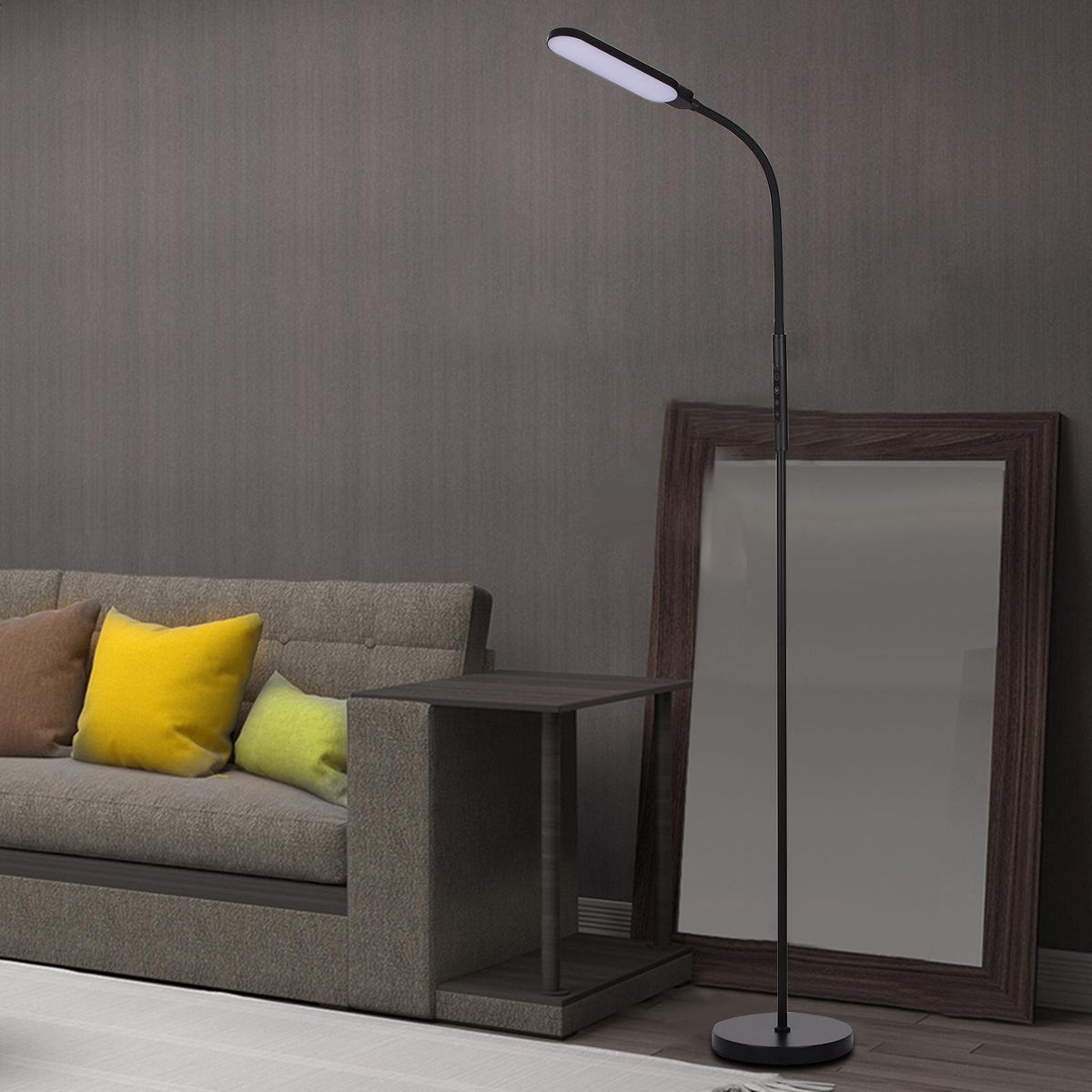Neoglint LED Floor Lamp Modern Standing Lights Reading Light 9 Brightness Levels & 5 Light Colors Touch Control Remote Control for Living Room Bedroom Office