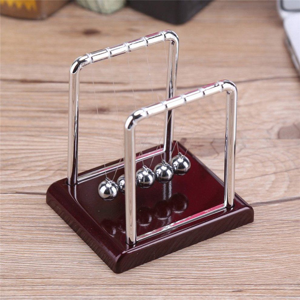 Min Newton  Radle Balan E Ball Bla K Wooden Base De Orative Mirror Ball-bla K