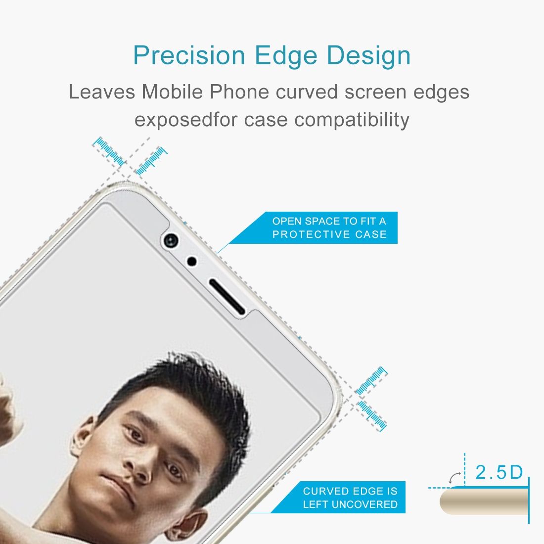 For Huawei Honor V10 0.26mm 9H Surface Hardness 2.5D Curved Edge Tempered Glass Screen Protector