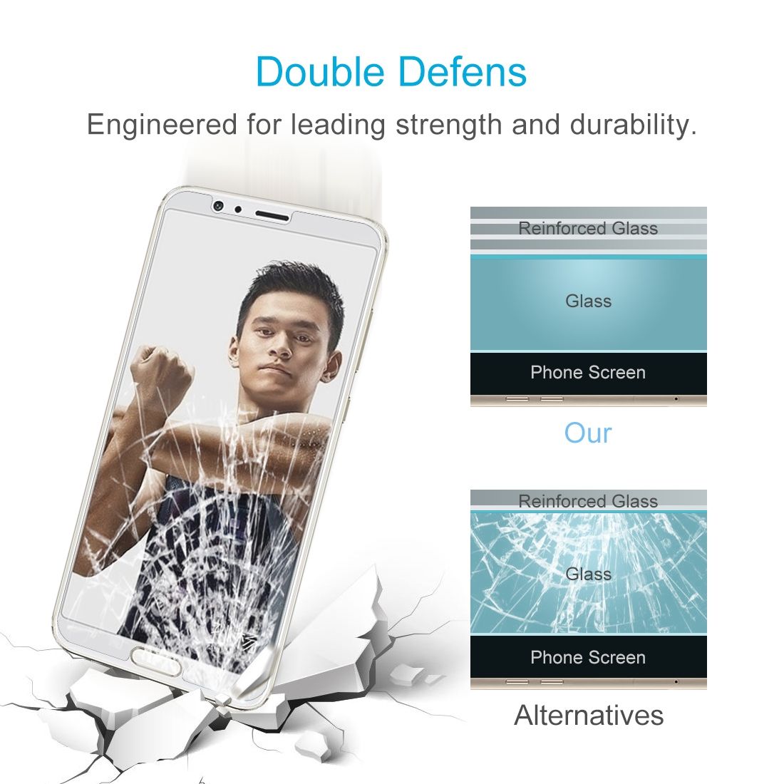 For Huawei Honor V10 0.26mm 9H Surface Hardness 2.5D Curved Edge Tempered Glass Screen Protector