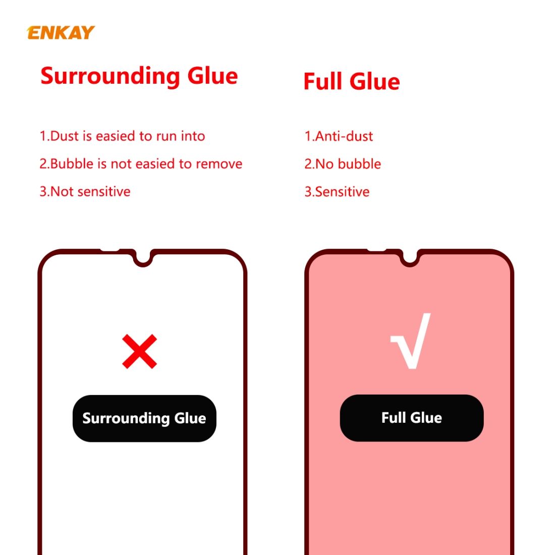 For Huawei Y6p ENKAY Hat-Prince Full Glue 0.26mm 9H 2.5D Tempered Glass Full Coverage Film