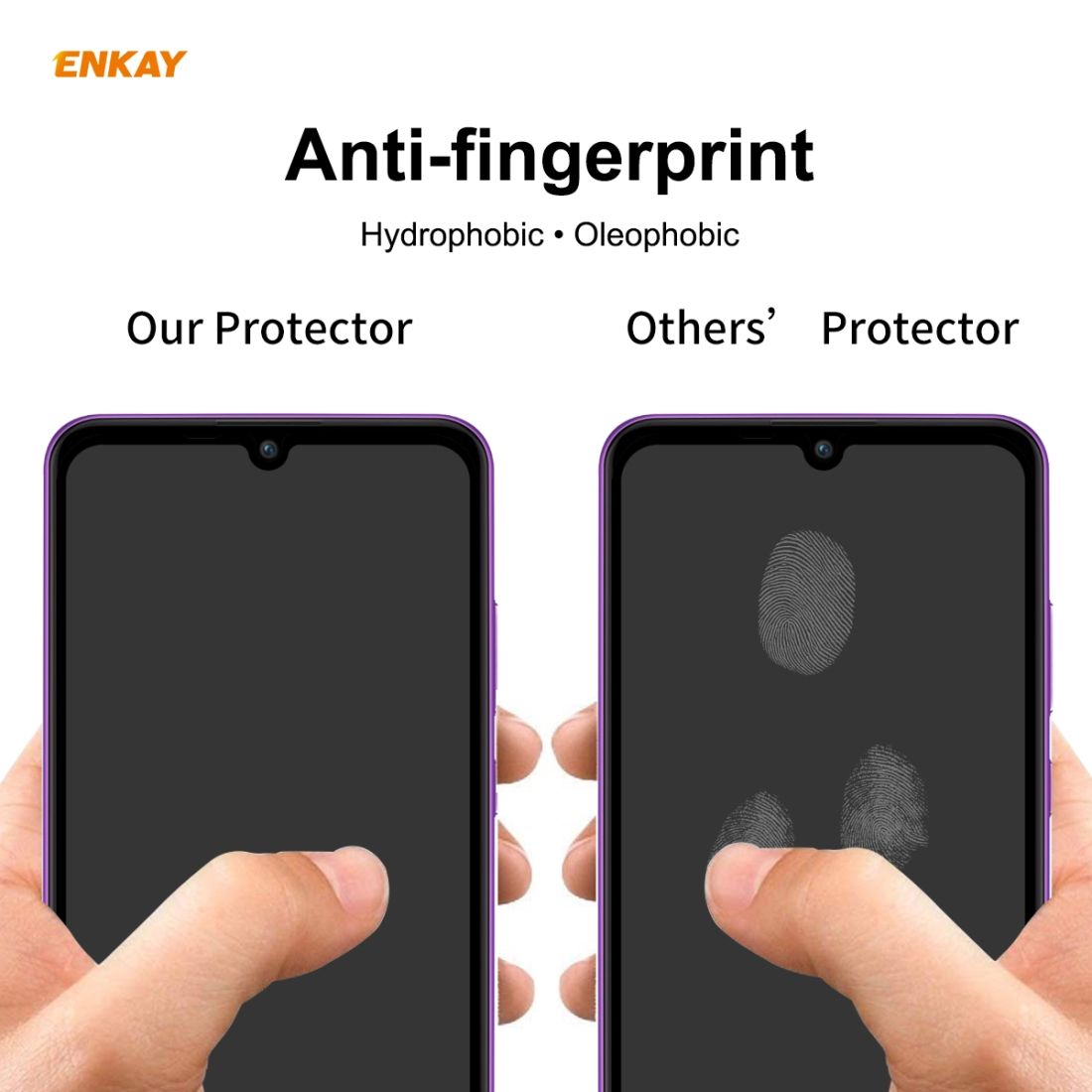For Huawei Y6p ENKAY Hat-Prince Full Glue 0.26mm 9H 2.5D Tempered Glass Full Coverage Film