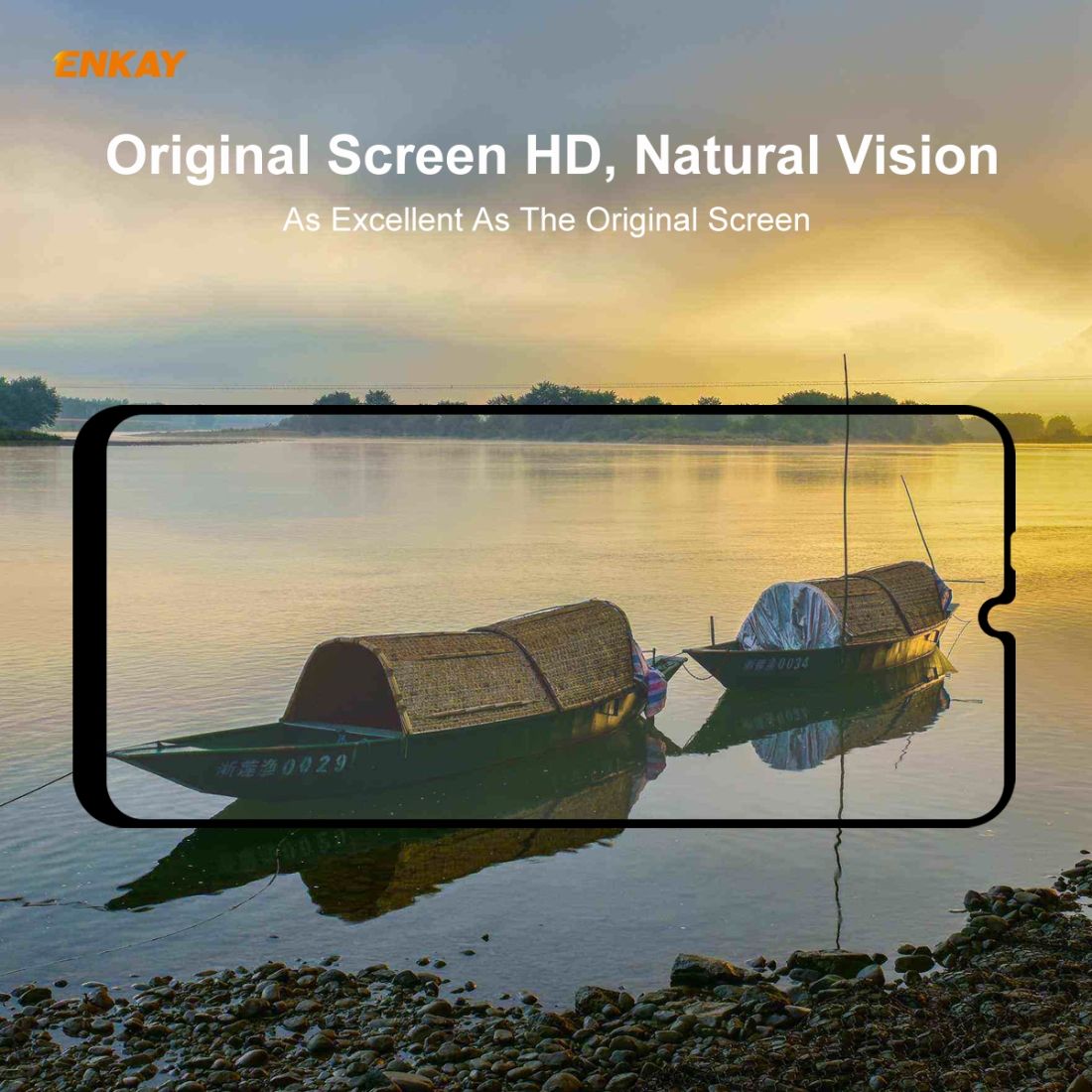 For Huawei Y6p ENKAY Hat-Prince Full Glue 0.26mm 9H 2.5D Tempered Glass Full Coverage Film