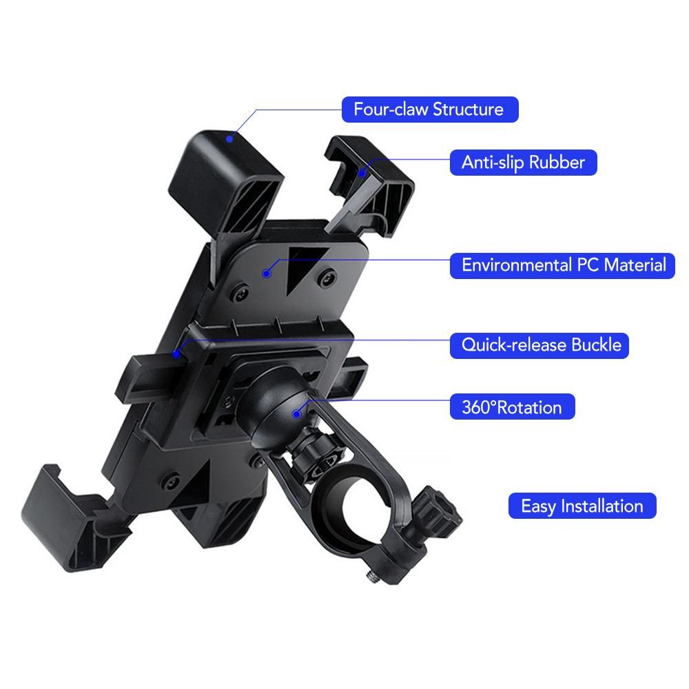 Bicycle Phone Holder 360° Rotation Phone Mount Adjustable Mobile Phone Support