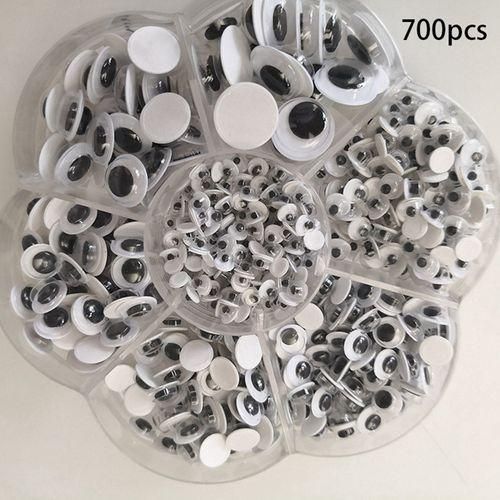 700 Pieces Round Wiggle Googly Eyes With Self