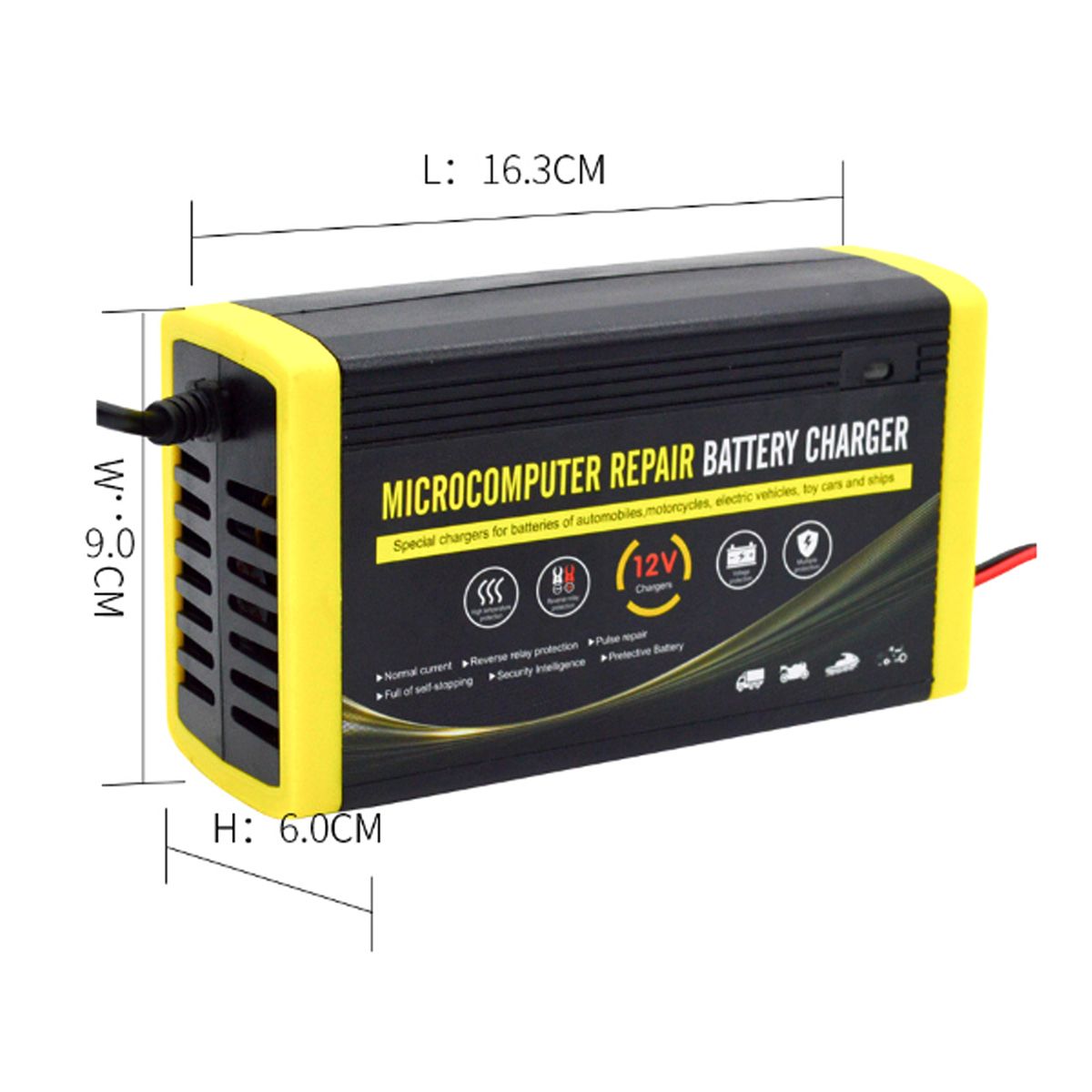 Car Battery Charger, 12V 6A Intelligent Repair Charger For