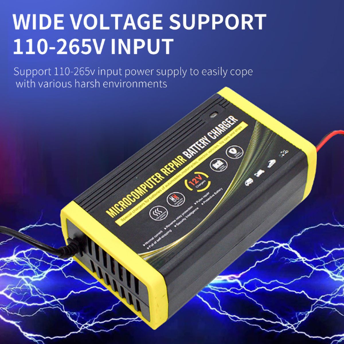 Car Battery Charger, 12V 6A Intelligent Repair Charger For