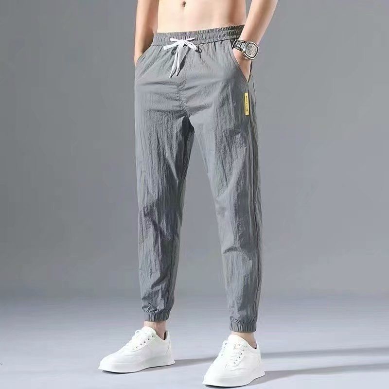 Silk Breathable Loose Overalls-grey