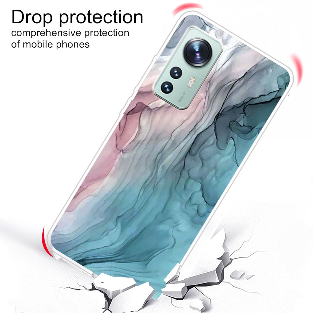 For Xiaomi 12 / 12X 5G Marble Pattern TPU Phone Case(Gray)