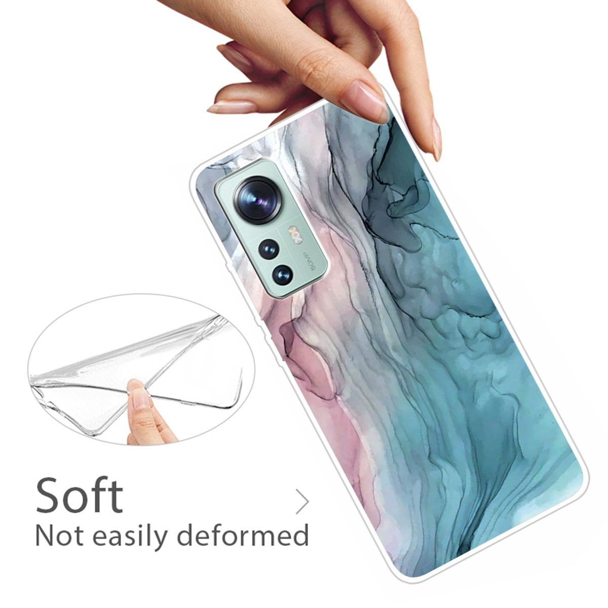 For Xiaomi 12 / 12X 5G Marble Pattern TPU Phone Case(Gray)