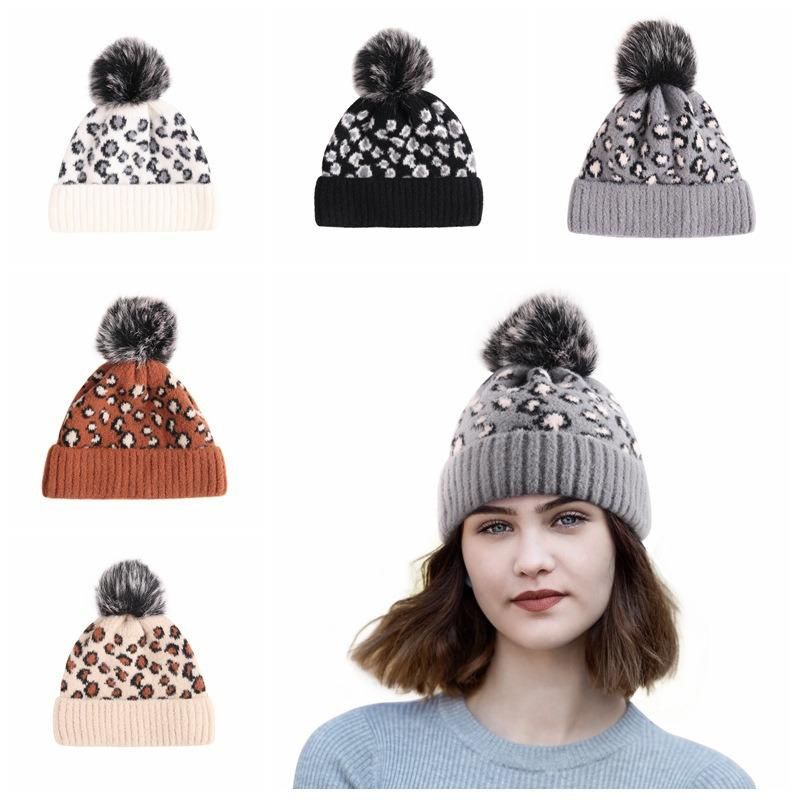 2022New Unisex Beanies Hat Winter Autumn Men Women Warm Windproof Print Knitting Caps Fashion Leisure Skullies Head Warmer