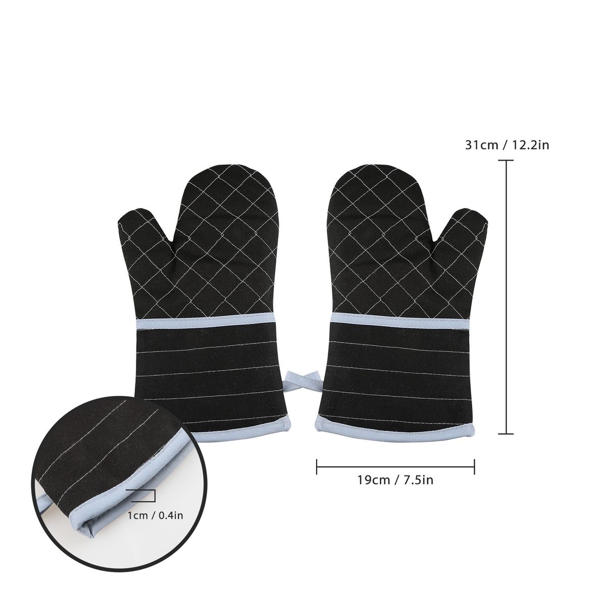 1 Pair Extended Oven Mitts Heat-Insulating 260℃/500°F